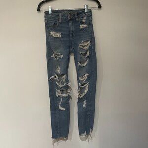 American Eagle Outfitters Extremely Distressed Skinny Jeans
